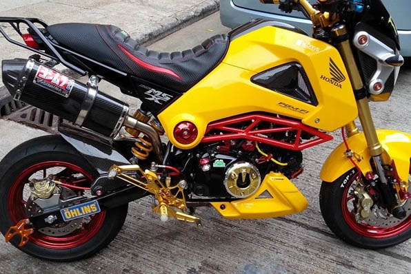 HONDA MSX 125補品-拉長尾擔、鋼管車架及BIKERS牛角