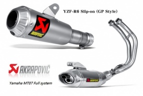 Akrapovic MT-07全梳及YZF-R6 (GP Style) 新款尾段排氣喉 - 接受預訂