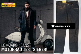 REVIT LOMBARD JEANS 騎士牛仔褲獲得權威雜誌 Motorrad test - Test Sieger殊榮 