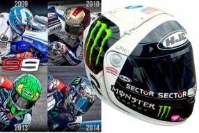 2015羅倫素HJC最新黑白配拉花頭盔 - MOTOGP美國印弟安維波里(Indianapolis)