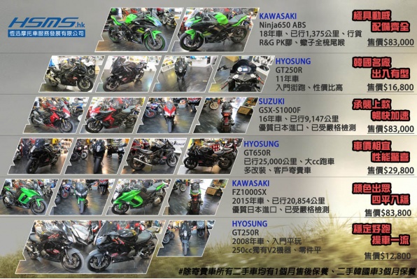 HSMS.hk 10月份精選二手電單車