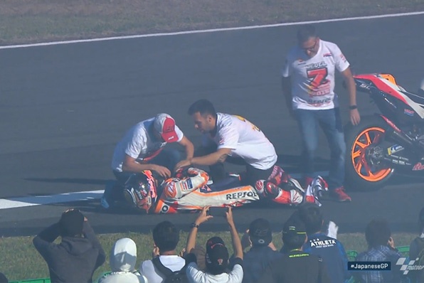 馬坤斯慶祝期間被拍甩手臼-2018 Motogp日本站
