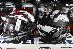 【SHOEI Z-7 VARIABLE】紅黑白、黑白閃電三角格紋拉花全面頭盔 - 頭盔王發售