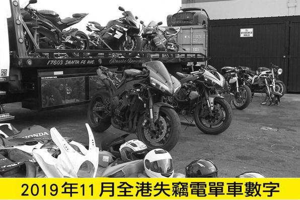 2019年11月份全港失車數字