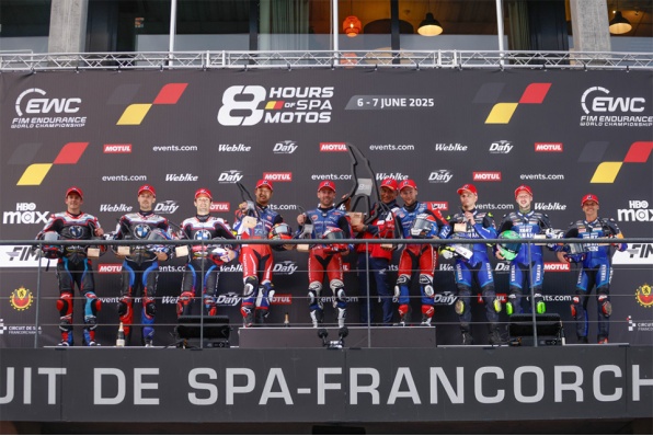 (前五名均使用 BRIDGESTONE 輪胎) 2025 年 EWC 比利時 SPA 8 小時世界耐力賽 — F.C.C. TSR Honda France 打破冠軍荒