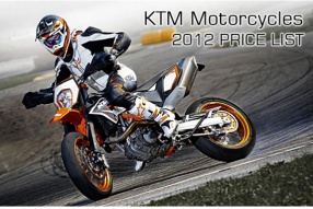 New KTM Motorcycles 2012 新車價表