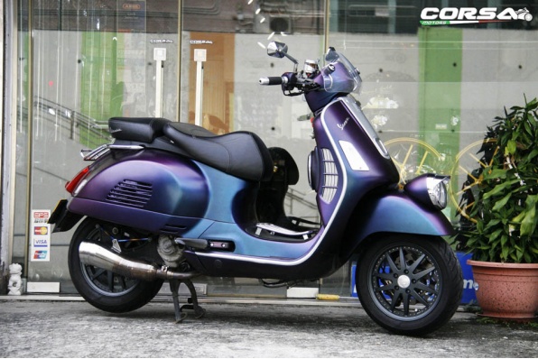 Vespa GTV 300 幻彩紫車身轉色及改裝 - Corsa Motors